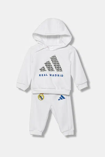 Dětská tepláková souprava adidas Performance REAL MADRID bílá barva, JP2680