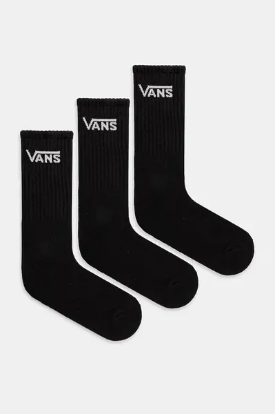 Ponožky Vans 3-pack černá barva, VN000QBVBLK1