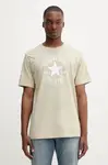 Bavlněné tričko Converse béžová barva, s potiskem, 10025459-A36