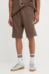 Bavlněné šortky adidas Originals Ess Nc Oc Tee pánské, hnědá barva, KE6583