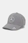 Kšiltovka adidas x Mercedes šedá barva, JZ9405