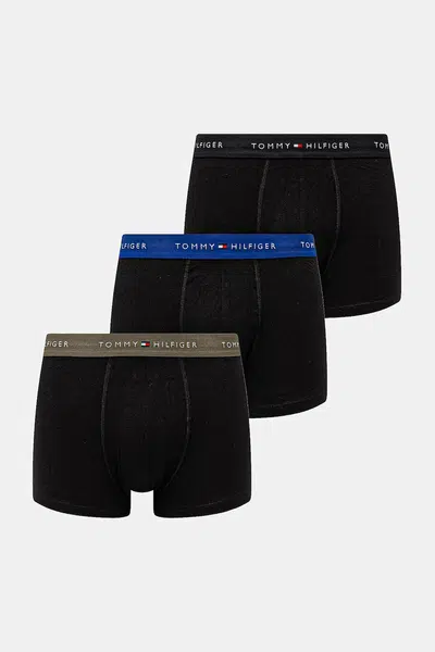 Boxerky Tommy Hilfiger 3-pack pánské, černá barva, UM0UM02763