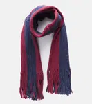 Gemre Navy Red Fringed Scarf Lana