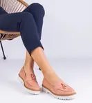 Gemre Pink women's eco-suede loafers with Balada embellishment