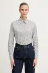 Košile United Colors of Benetton dámská, bílá barva, regular, s klasickým límcem, 5Q6SDQ0AY