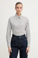 Košile United Colors of Benetton dámská, bílá barva, regular, s klasickým límcem, 5Q6SDQ0AY