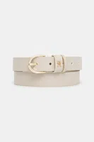 Kožený pásek Tommy Hilfiger dámský, béžová barva, AW0AW16836