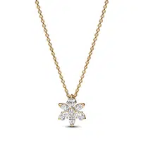 Pandora Blyštivý pozlacený náhrdelník Květina Timeless 362387C01-45