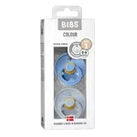 BIBS Colour Dudlíky z přírodního kaučuku - velikost 1, Sky Blue/Baby Blue 2 ks