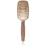 Olivia Garden Expert Flex plochý kartáč s nylonovými vlákny Gold&Brown 1 ks
