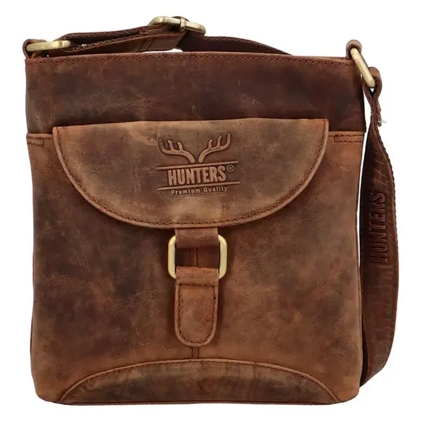 Pánska kožená taška cez rameno Hunters Jammie - hnedá