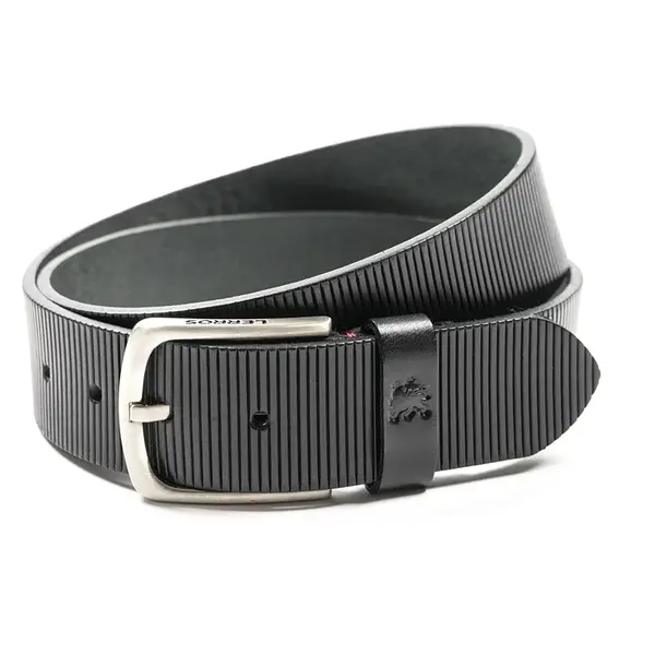 Kožený pánsky čierny opasok Lerros Bard