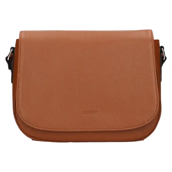 Kožená dámska crosbody kabelka Katana Matelde - koňak