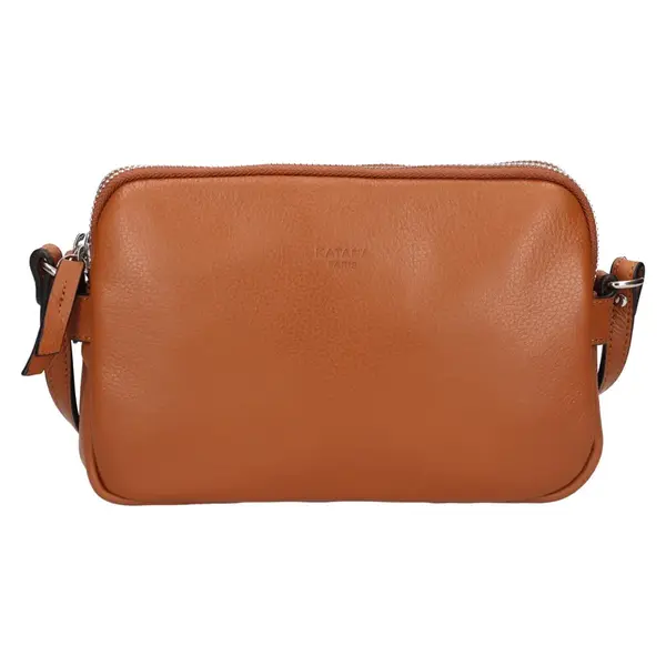 Kožená dámska crosbody kabelka Katana Francia - koňak