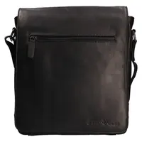 Pánska kožená taška cez rameno Greenwood Lowan - čierna