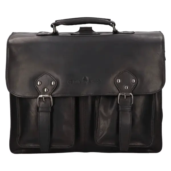 Pánská kožená aktovka Greenwood Celestin - černá