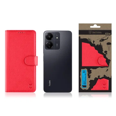 Flipové pouzdro Tactical Field Notes pro Xiaomi Redmi 13C/Poco C65, červená