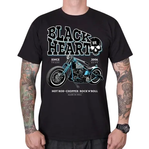 Triko BLACK HEART Blue Bobber černá M