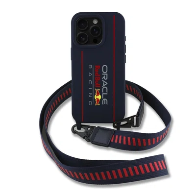 Zadní kryt Red Bull Silicone Vertical Logo MagSafe + Crossbody popruh pro Apple iPhone 16 Pro Max, navy