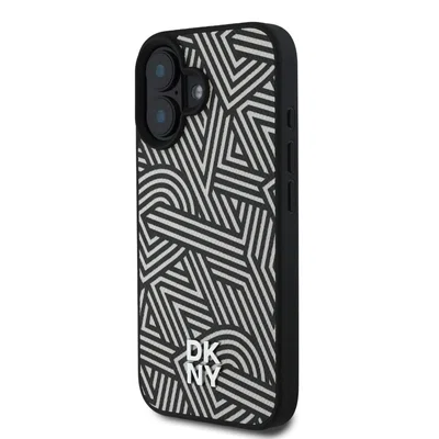 Zadní kryt DKNY PU Leather Crosswalk Pattern Magsafe pro Apple iPhone 16, ivory