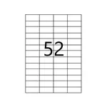Samolepicí etikety 52,5 x 21,2 mm, 52 etiket, A4, 100 listů