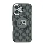 Zadní kryt Karl Lagerfeld IML Monogram K&CH Heads MagSafe pro Apple iPhone 16, černá