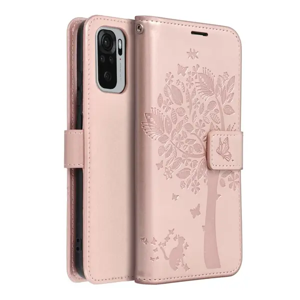 Flipové pouzdro MEZZO Book case pro Xiaomi Mi 11 Lite 5G / Mi 11 Lite LTE ( 4G ) / Mi 11 Lite NE, tree rose gold