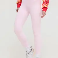Legíny adidas dámské, růžová barva, hladké, IS4291