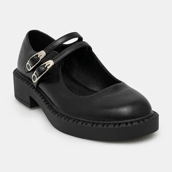 Polobotky Koi Footwear Vagar Safety Pin Tale Mary Janes dámské, černá barva, na platformě, SWA-22