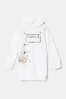Dětské bavlněné šaty Guess bílá barva, mini, J5RK35 KAD74