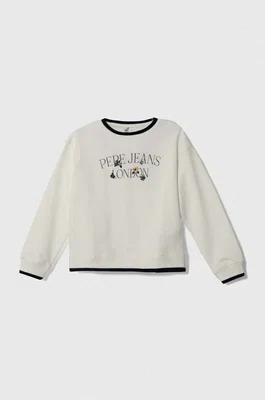 Dětská bavlněná mikina Pepe Jeans bílá barva, s potiskem