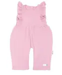 Baby Nellys Letní mušelínový overálek pro holčičky s volánkem Star - starorůžová, vel. 104