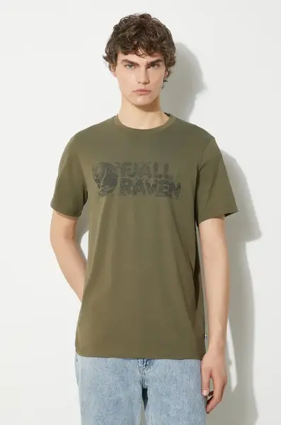 Tričko Fjallraven Lush Logo T-shirt M zelená barva, F12600219.625