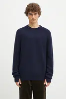 Vlněný svetr Norse Projects Henning Merino Crew pánský, tmavomodrá barva, N45.0561.7004
