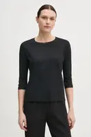 Tričko s dlouhým rukávem Sisley černá barva, 38B6L1079