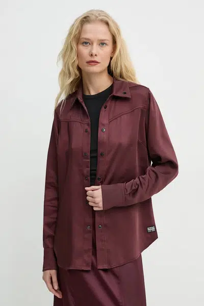 Košile G-Star dámská, červená barva, regular, s klasickým límcem, D25265-D414