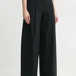 Kalhoty A.L.C. dámské, černá barva, široké, high waist, 2PANT01134