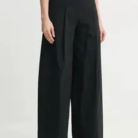 Kalhoty A.L.C. dámské, černá barva, široké, high waist, 2PANT01134