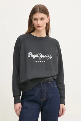 Mikina Pepe Jeans LUPITA dámská, šedá barva, s potiskem, PL581467