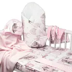 Baby Nellys 6-ti dílná výhod. sada s dárkem pro miminko , 135x100 Zvířátka na mráčku,růžová