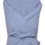 Baby Nellys Mušelinová zavinovačka s výztuží na zavazování DOTS, jeans