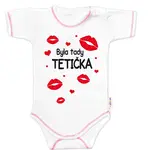 Baby Nellys Body kr. rukáv s vtipným textem, Byla tady tetička, vel. 86