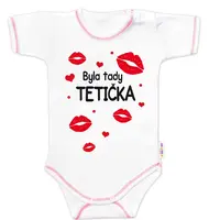 Baby Nellys Body kr. rukáv s vtipným textem, Byla tady tetička, vel. 86