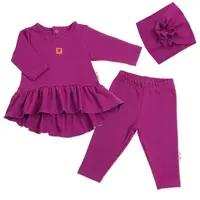 Baby Nellys Luxusní bavlněná sada, 3D, NATURE - purpurová, vel. 80