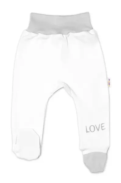 Baby Nellys Kojenecké polodupačky, bílé - Love vel.  62