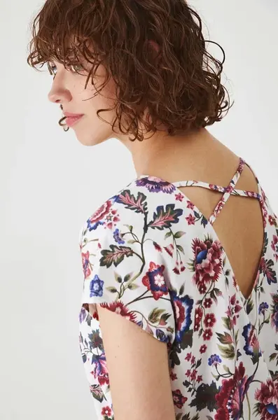 Bavlněné tričko Medicine béžová barva