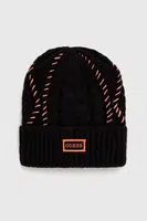Čepice Guess černá barva, z tenké pleteniny