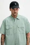 Košile Dickies pánská, zelená barva, regular, s klasickým límcem