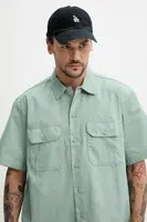 Košile Dickies pánská, zelená barva, regular, s klasickým límcem