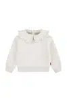 Kojenecká mikina Levi's RUFFLE COLLARED CREW béžová barva, hladká, 1EK989